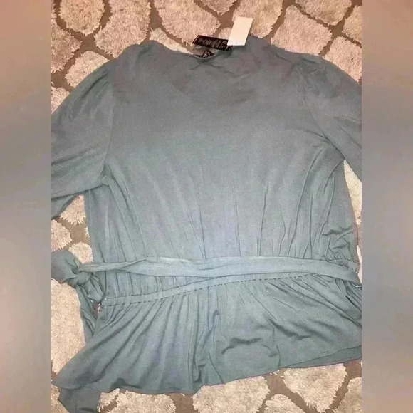 Lauren Ralph Lauren Women's Jersey Peplum Blouse Highland Sea NEW - Picture 6 of 12